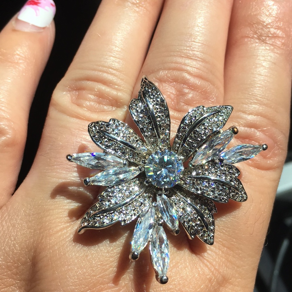 Stainless steal cuz flower ring